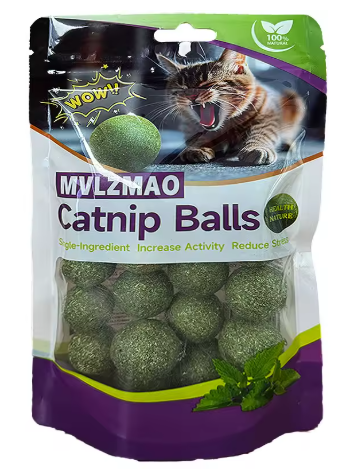 כדור קאטניפ אכיל לחתולים – צעצוע טבעי, בטוח ובריא